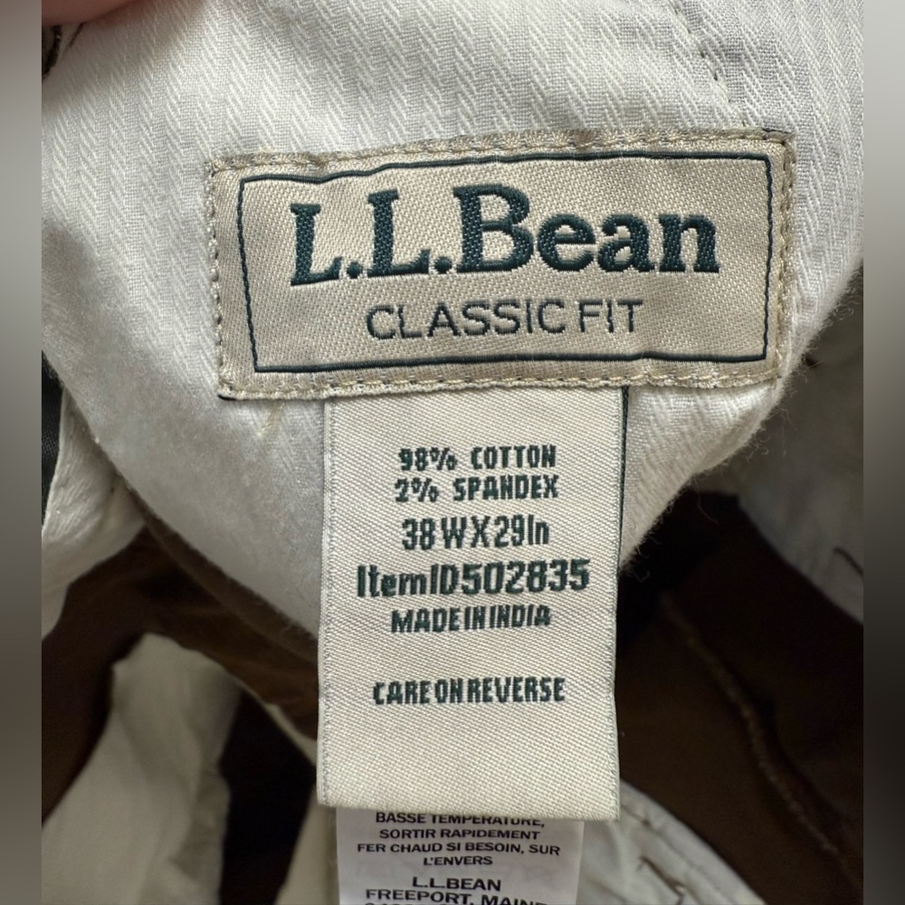 NWT L.L Bean Classic fit preppy casual Brown corduroy pants 38x29 - Picture 8 of 9